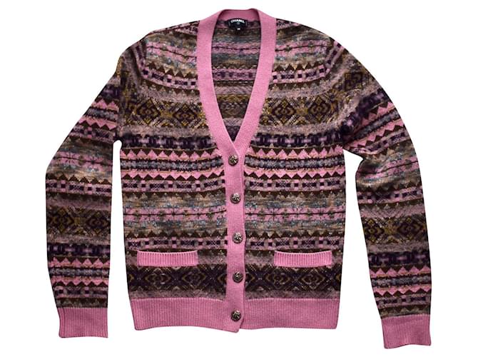 Chanel Paris-Rome Cardigan CC Buttons Multiple colors Silk Cashmere Wool Mohair  ref.442282
