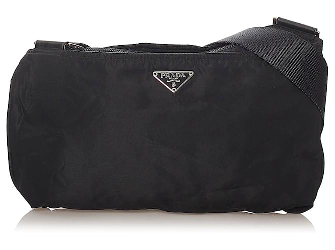 Prada Black Tessuto Crossbody Bag Nylon Cloth  ref.442326