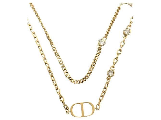 Christian Dior PETIT CD lined NECKLACE / Star motif / 2 stations / Necklace Golden  ref.442392