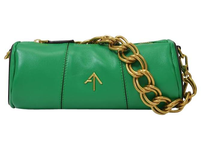 Autre Marque Mini Cylinder Bag in Melopen Leather Green  ref.442905