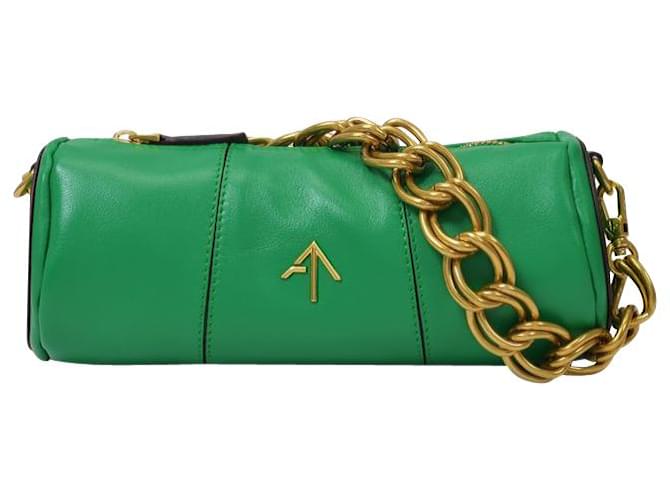 Autre Marque Mini Sac Cylindre en Cuir Melopen Vert  ref.442905