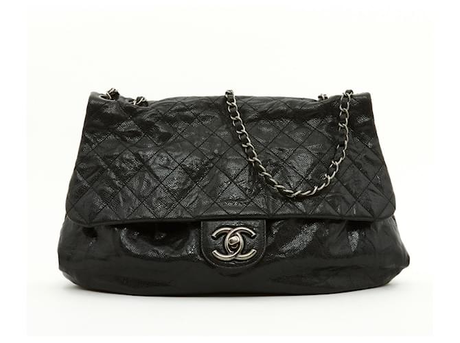 Timeless Chanel CLASSIC MAXI SOFT CAVIAR Black Leather  ref.442920