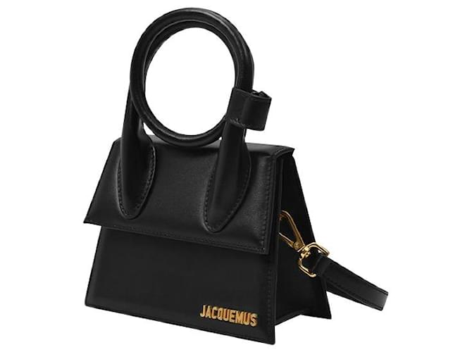 Jacquemus Le Chiquito Noeud Bag in Black Leather  ref.443156