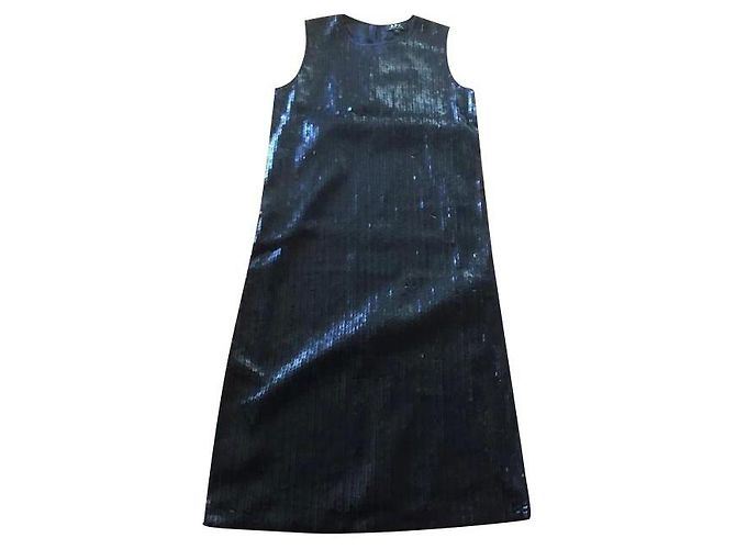 Apc Kleid aus schwarzer Baumwolle mit Pailletten