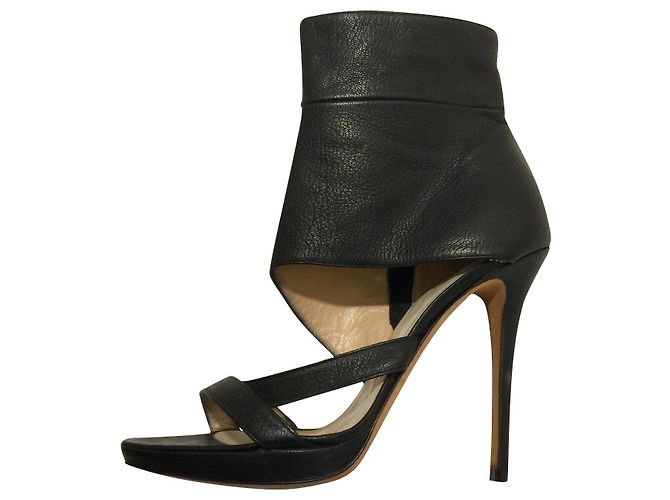 Herve Leger sexy tacones altos en cuero negro