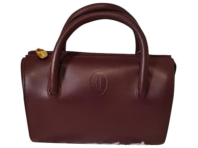 Cartier Handbags Dark red Leather  ref.443399