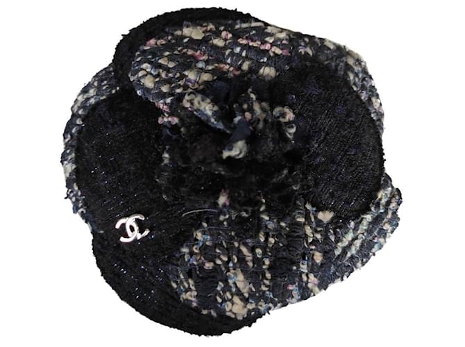 Chanel Broches et broches Tissu Bleu Marine  ref.443909