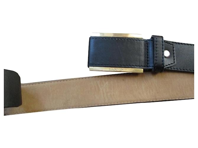 Lanvin Black leather belt.  ref.443945