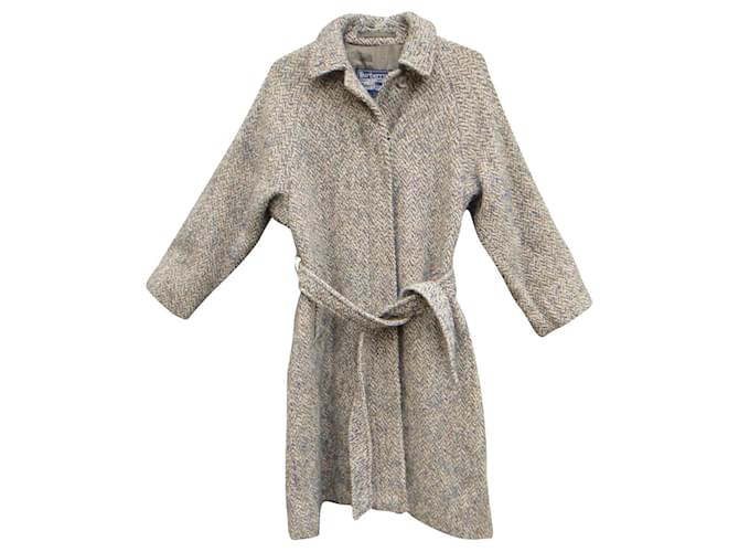 casaco vintage Burberry em Tweed irlandês t 36/38 Cinza  ref.443967
