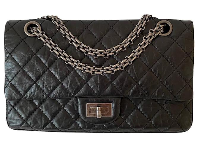 2.55 Chanel Black Leather  ref.443969