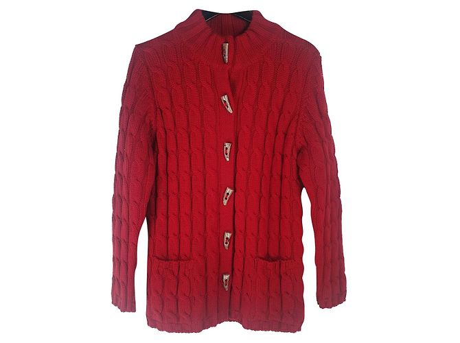 Peter Hahn Strickjacke aus Wolle in Rot