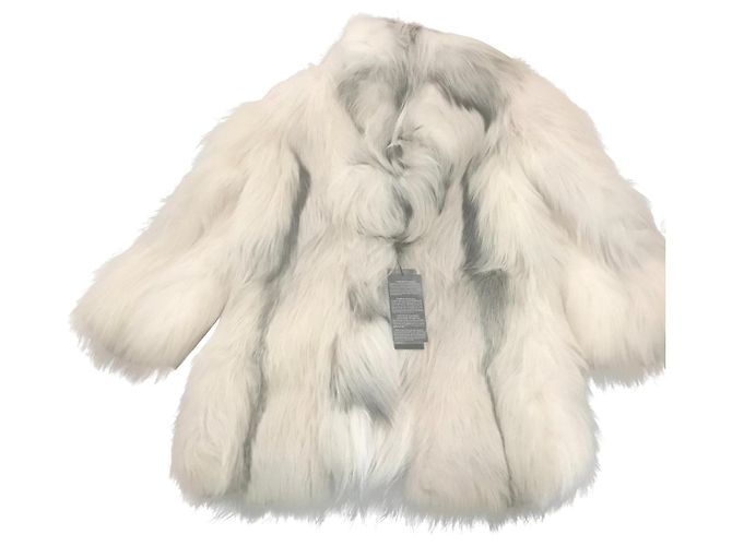 Autre Marque EXKLUSIVER LAFURIA ARCTIC SAGA FOX MANTEL S/M Weiß