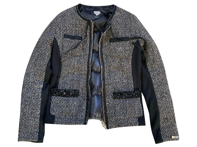 Manteau Twin Set Marron Noir Polyester M
