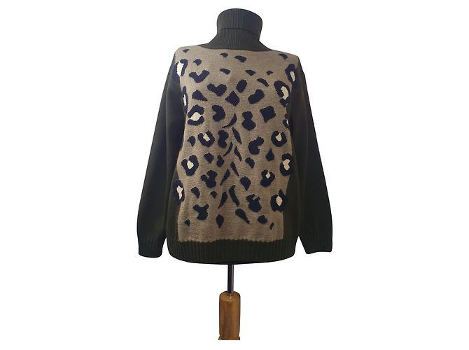 Pull polo Escada en laine vert