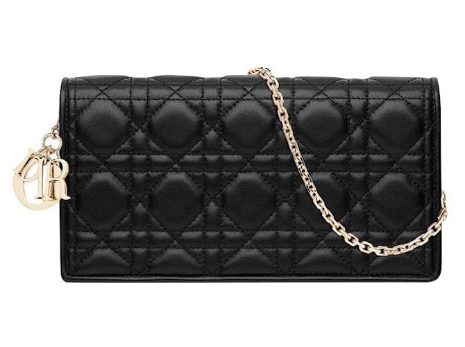 Lady Dior Phone Pouch Black Cannage Lambskin