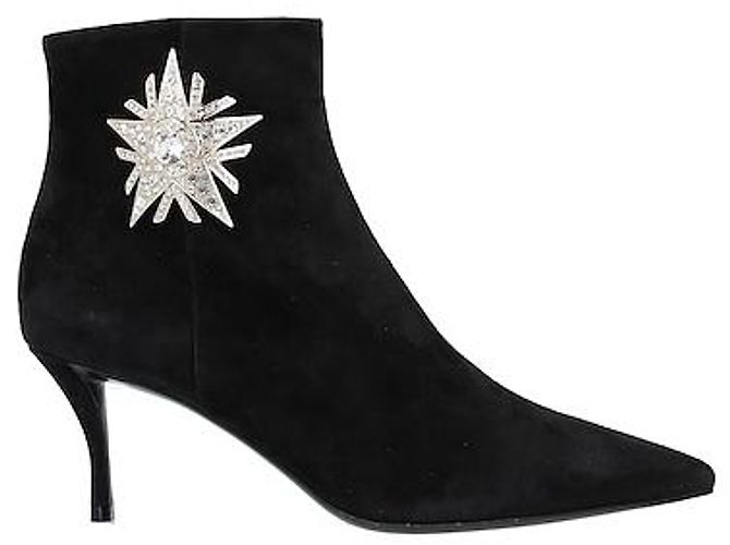 ROGER VIVIER Embellished nubuck ankle boots Black
