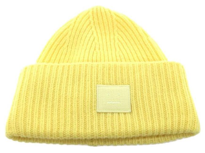ACNE STUDIOS (Akne) Strickmütze / Wolle / YLW / einfarbig