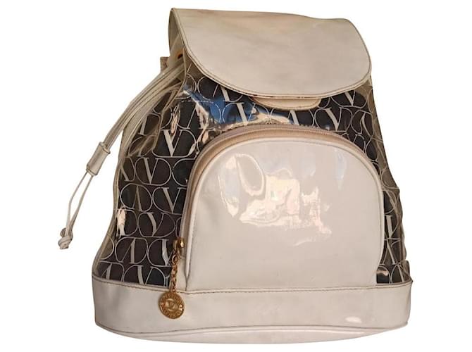 Valentino Garavani white backpack bag Patent leather Plastic  ref.444348