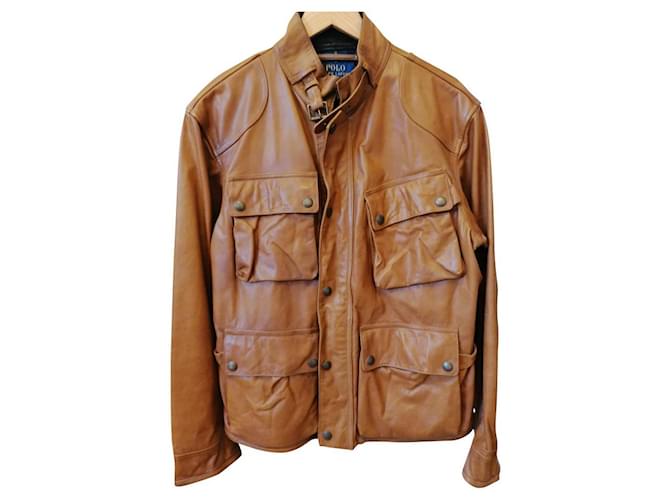 Polo Ralph Lauren Ralph Lauren Leather Jacket Light brown  ref.444351
