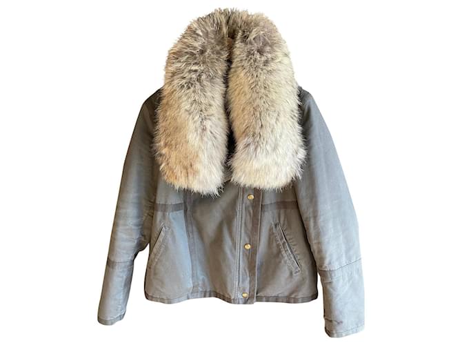 Yves Salomon Army jacket size 44 Beige Khaki Cotton  ref.444408
