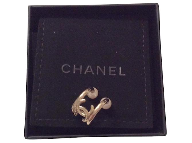 Chanel ear ring Gold hardware Steel  ref.444412