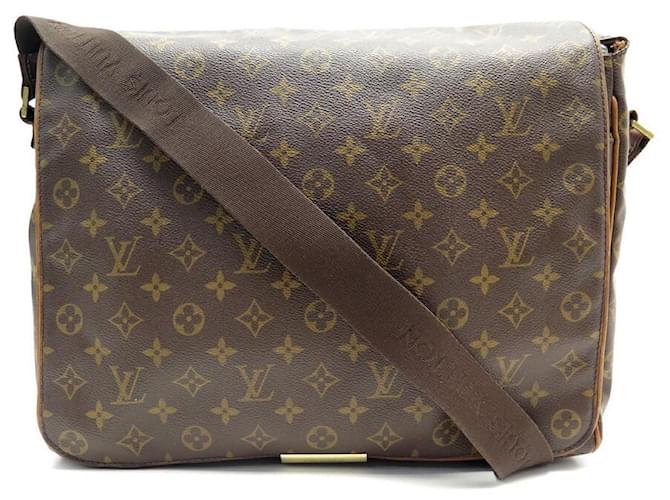 Abbesses messenger cloth satchel Louis Vuitton Brown in Fabric