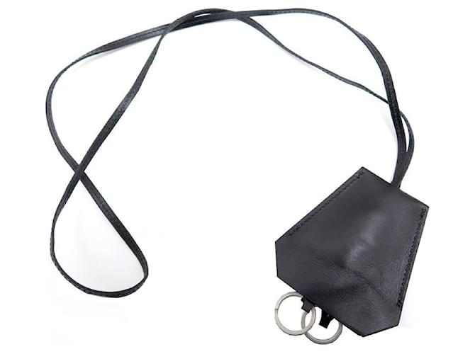 Hermès NEW HERMES LARGE BELL KEY RING IN BLACK LEATHER JEWEL OF BAG CHARMS  ref.444486