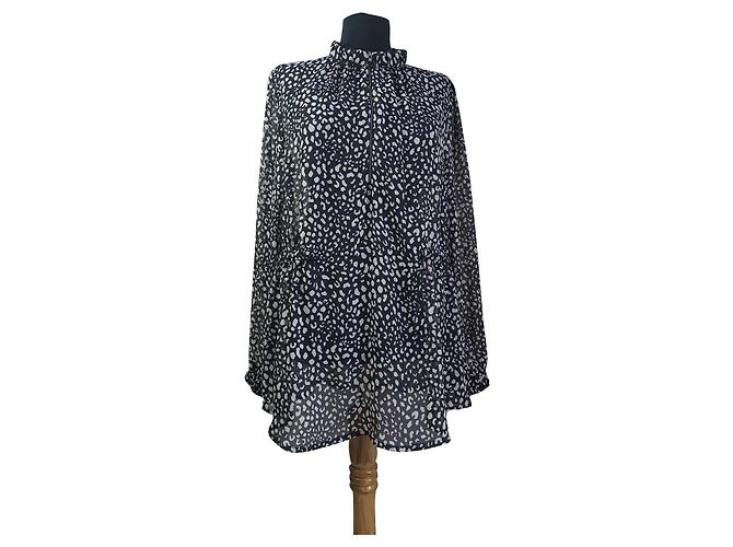 Marc Cain Bluse mit Reißverschluss Schwarz Viskose