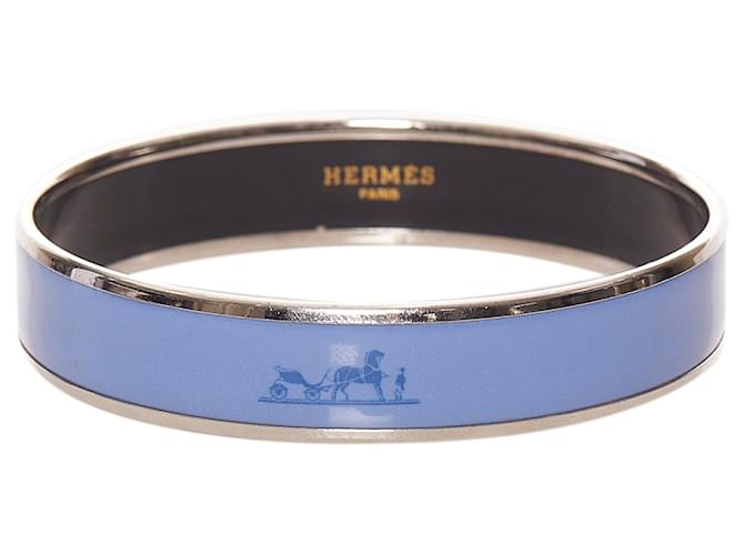 hermes blue enamel bangle