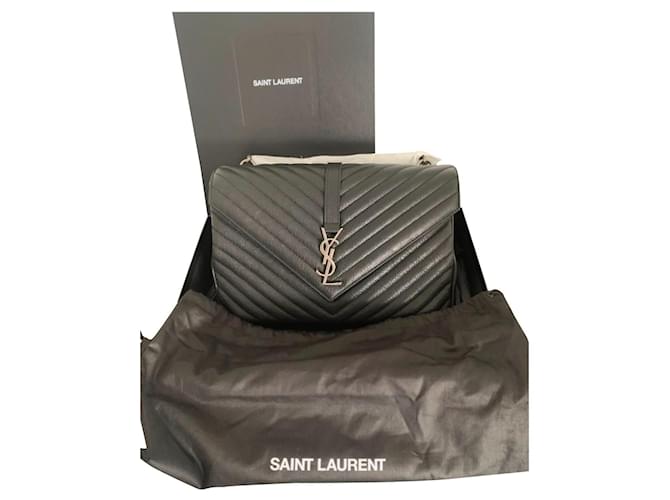 Yves Saint Laurent College Large Lambskin Shoulder Bag