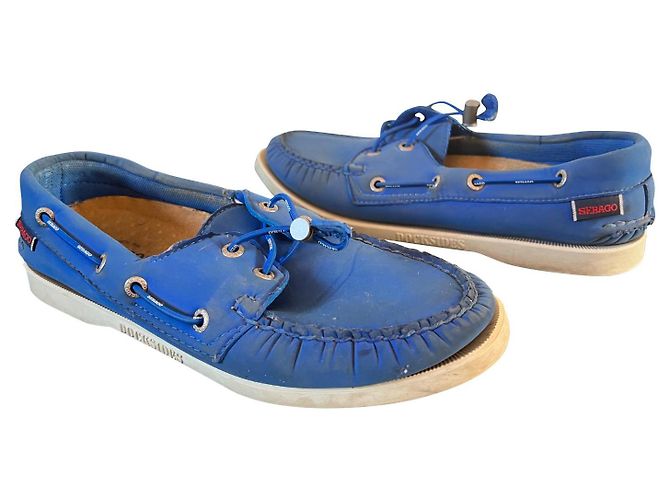 Sebago Dockside White Blue Light blue