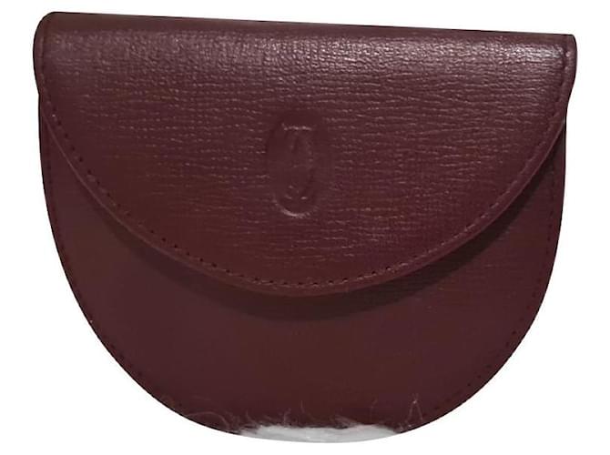 Cartier Purses, wallets, cases Dark red Leather  ref.444948