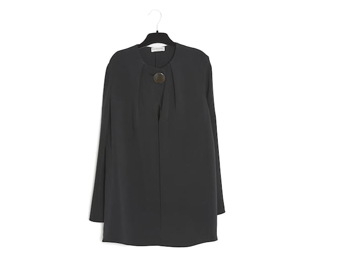 Balenciaga Black silk blouse EN38  ref.444988