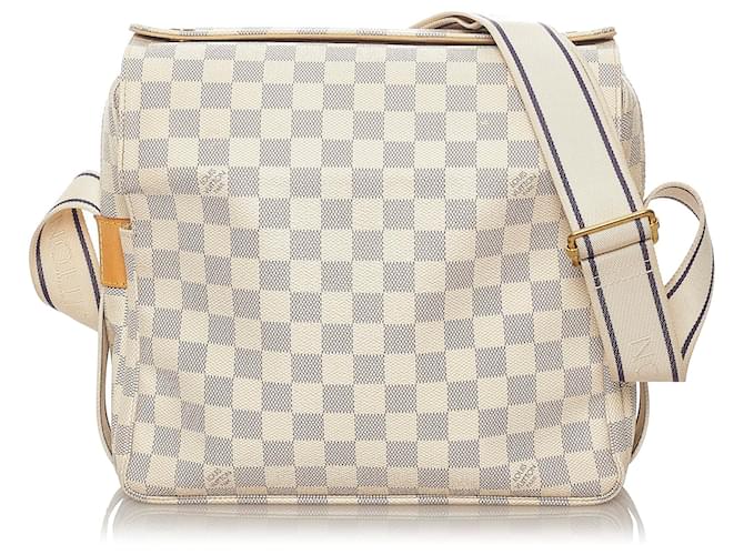 Louis Vuitton Naviglio Damier Azur Canvas White Leather ref.511694 - Joli  Closet