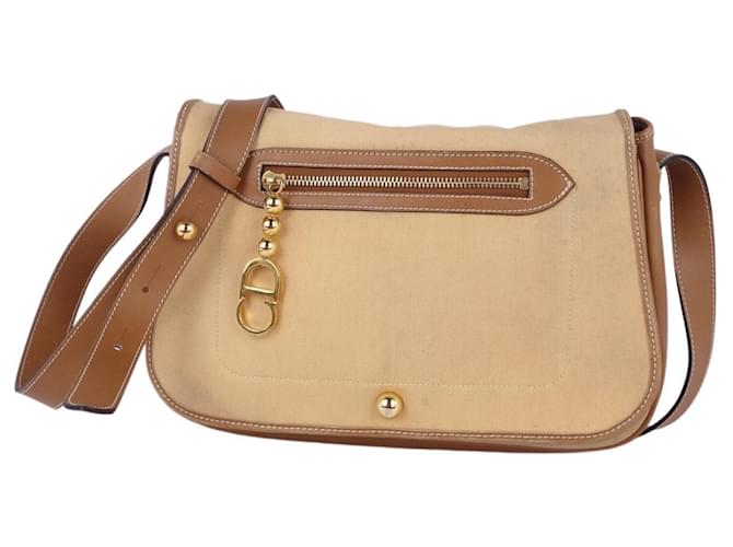 Christian Dior Crossbody Bag Beige Leather  ref.445141