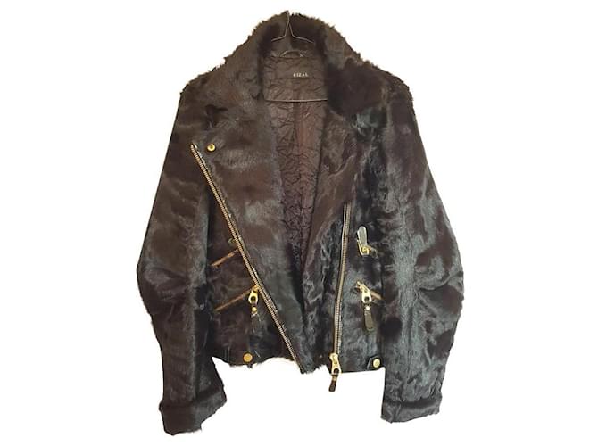 Rizal Coats, Outerwear Black Pony-style calfskin  ref.445166
