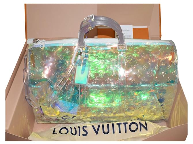 LOUIS VUITTON PVC Monogram Keepall Bandouliere 50 Iridescent Prism
