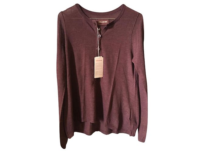 Zadig & Voltaire Pflaumenfarbener Pullover von Zadig et Voltaire Größe S Dunkelviolett