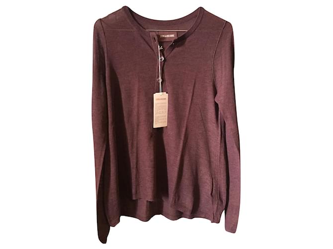 Zadig & Voltaire Zadig et Voltaire plum color sweater size S Dark purple Polyester Wool  ref.445221