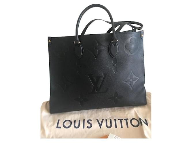 Onthego Louis Vuitton Bolsos de mano Negro Cuero  ref.445228