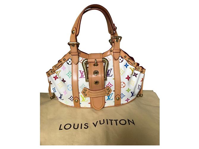 Sac à main Louis Vuitton Theda en cuir blanc
