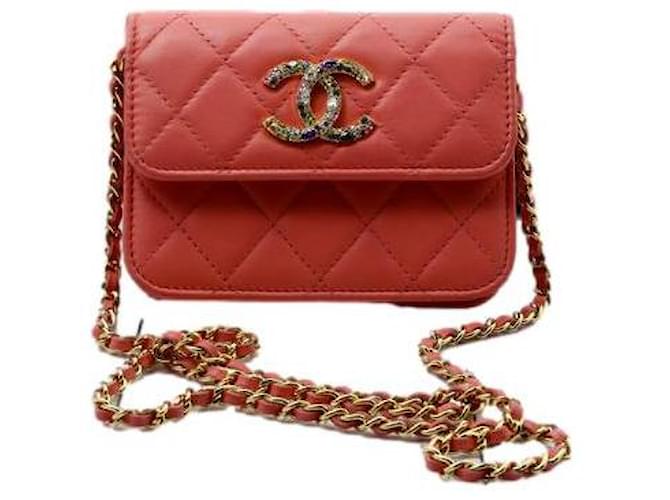 Chanel Mini Matrasse Chain Shoulder Bag Pink Leather ref.445269 - Joli  Closet
