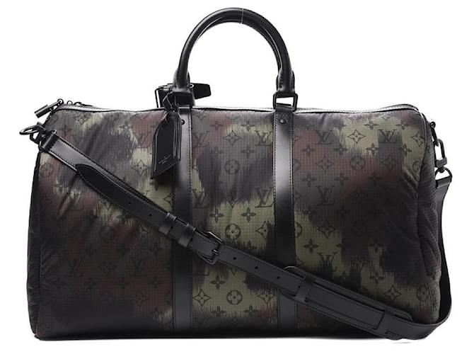 Louis Vuitton Virgil Abloh Camouflage Monogram Camo Keepall Bandouliere 50 Leather  ref.445324