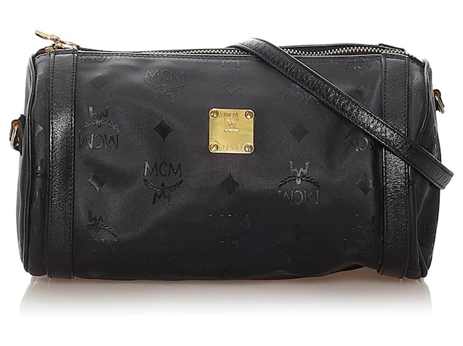 Black MCM Visetos Nylon Handbag Bag