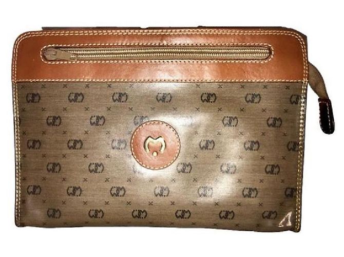 Mila Shön MILA SHON sac à main toile enduite Marron Marron clair