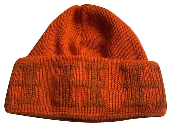 Hermès Hats Orange Cashmere  ref.445869