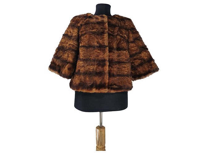Kate Spade Kurzer Mantel Braun Baumwolle