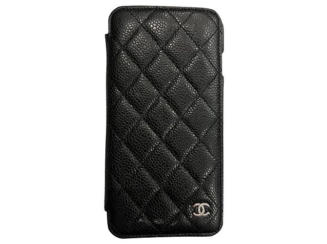 Chanel flap iPhone 6+ case Black Dark red