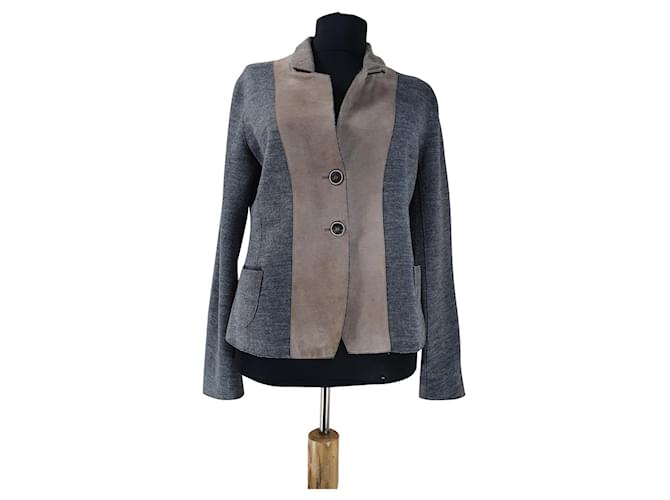 Fabiana Filippi Jackets Grey Suede Silk Cashmere Wool  ref.445903