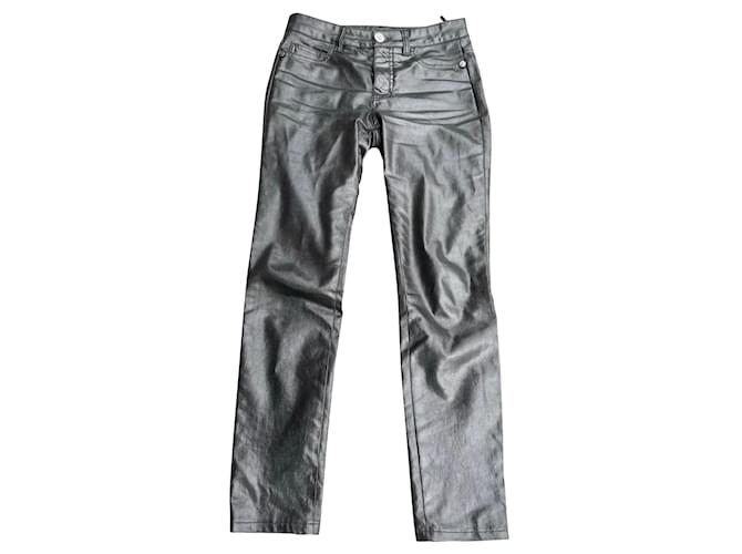 Chanel Pants, leggings Black Cotton ref 